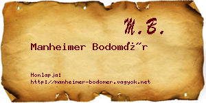 Manheimer Bodomér névjegykártya